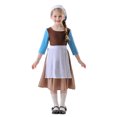 thumbnail image 6 of Virmaxy Halloween Dress Country Peasant Costume 3/4 Sleeve A-Line with Apron and Headscarf for Fall Party Sizes, 5-12Y, Coffee, 6 of 9