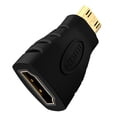 thumbnail image 1 of Adaptador VCE Mini HDMI a HDMI 4K hembra a macho chapado en oro, 1 of 9