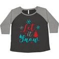 thumbnail image 3 of Inktastic Let It Snow, Snowflakes, Christmas - Red Blue Gray Women's Plus Size T-Shirt, 3 of 5