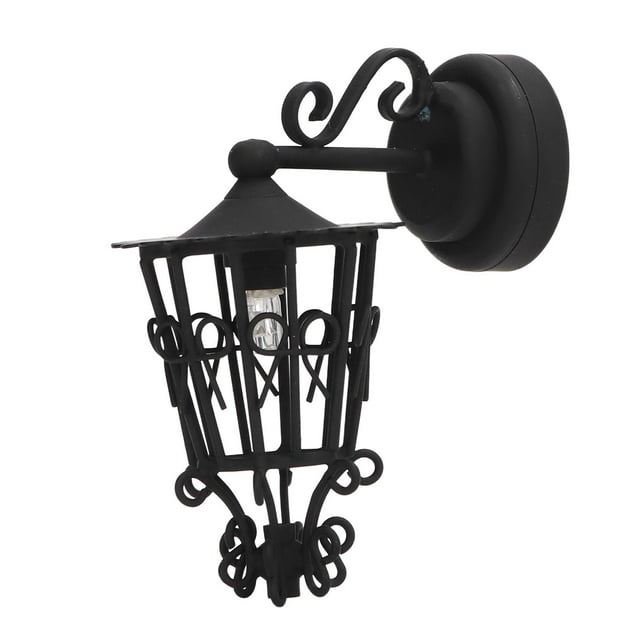 Lámpara de pared ANGGREK para casa de muñecas antigua 1/12 metal negro
