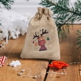 thumbnail image 4 of Vikakiooze 2022 Christmas Printed Linen Gift Bag Santa Backpack Candy Bag Apple Bag 1PC, 4 of 6
