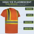 thumbnail image 6 of North 15 High-Visibility 4" Contrast fluorescent Reflective Safety Short Sleeve Orange T-Shirt with Moisture Wicking Mesh-6685-XL, 6 of 10