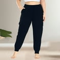 thumbnail image 5 of RYRJJ Plus Size Cargo Sweatpants for Women Loose Elastic Waist Drawstring Joggers Trousers Workout Lounge Pants With Pockets(Navy,XXL), 5 of 9