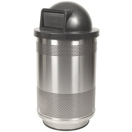 - Witt Stadium Series Perforated Metal 55 Gallon Swing Top Trash Can