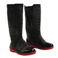 thumbnail image 3 of Botas de lluvia para hombre, impermeables, transpirables, resistentes al desgaste, antideslizantes, con agarre fuerte, altas, con felpa para exteriores, negras con suela roja, talla 41, 3 of 14