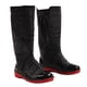 thumbnail image 3 of Botas de lluvia para hombre, impermeables, transpirables, resistentes al desgaste, antideslizantes, con agarre fuerte, altas, con felpa para exteriores, negras con suela roja, talla 41, 3 of 14