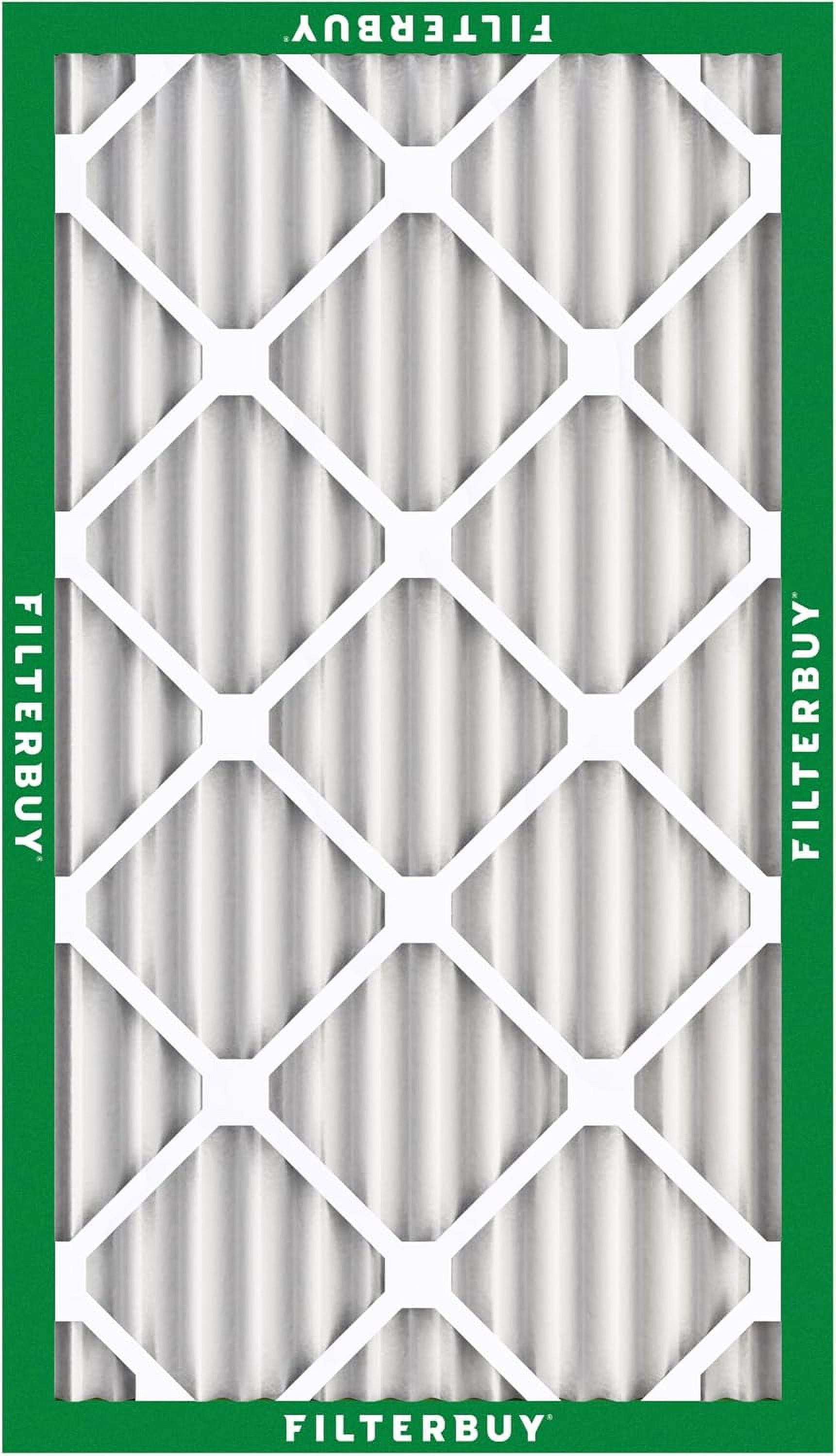 Filterbuy 16x25x2 Air Filter MERV 8 Dust Defense, Pleated HVAC AC Furnace Filter Replacement, 2-Pack