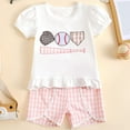 thumbnail image 2 of Gubotare Girls Summer Outfits Sets Cute Summer Toddler Girls Outfits Set Kids Baby Spring Lette Print Short Sleeve Tshirt Shorts Outfits Clothes (Pink,Size 12-18 Months), 2 of 9