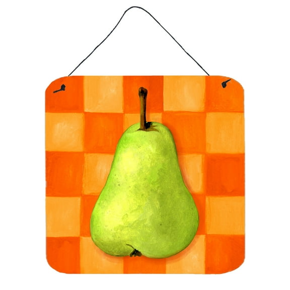 Carolines Treasures WHW0117DS66 Pear in Orange by Ute Nuhn Wall or Door Hanging Prints 6x6 multicolor