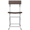 thumbnail image 2 of vidaXL Folding Bistro Chairs 8 pcs Brown Poly Rattan and Steel, 2 of 5