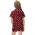 thumbnail image 4 of Odeerbi 2-12 Years Teen Boys Girls Summer Satin Pajamas Notched Lapel Short Sleeve Shirts Shorts Set Soft Loungewear Star Print Sleepwear Teen Boys Girls Clothes, 4 of 5