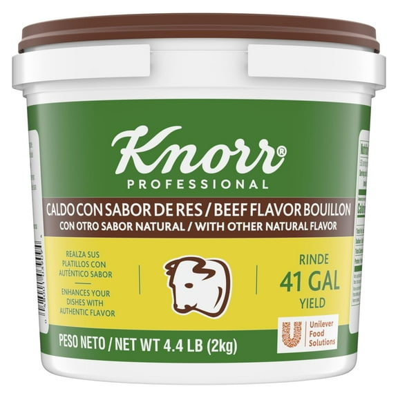 Knorr Professional Caldo de CM31 Res, Beef Bouillon with Beef Flavor Granulated Base, Bouillon as a Base, Marinade, Flavor Enhancer, Shelf Stable Convenience, 0g Trans Fat, 4.4 lbs (Pack of 1)
