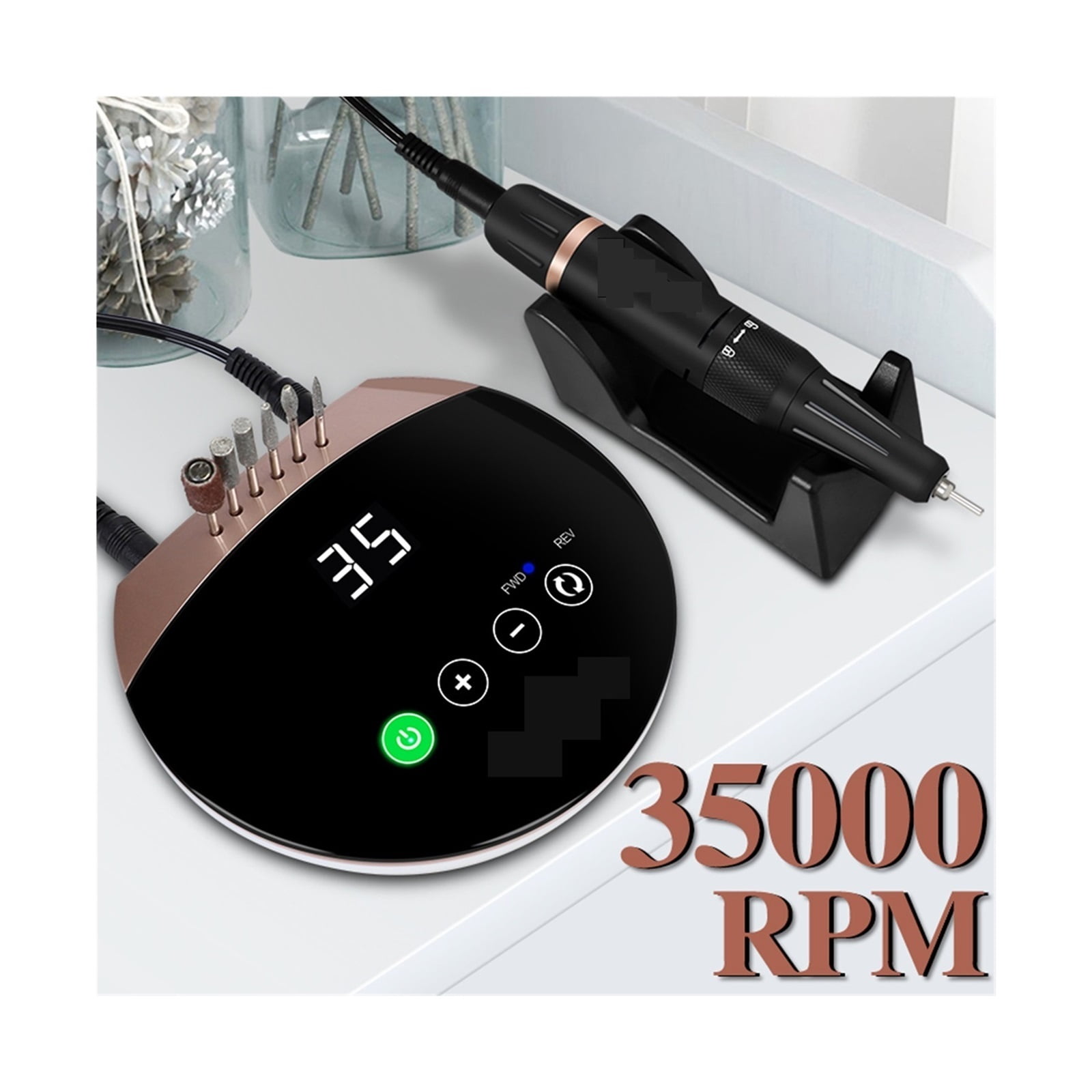 Electric Nail Drill Machine,Professional Portable Nail Drill Machine With Touch Screen,35000RPM Electric Nail File For Acrylic Nails Gel Nails ,Low Noise