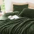 thumbnail image 3 of Fluffy Comforter Set Queen Size - Super Soft Faux Fur Stripe Jacquard Comforter 3 Pieces, Taupe Brown Fleece Bedding Set,Winter Warm Bed Set,1 Comforter with 2 Pillowcases, 3 of 6