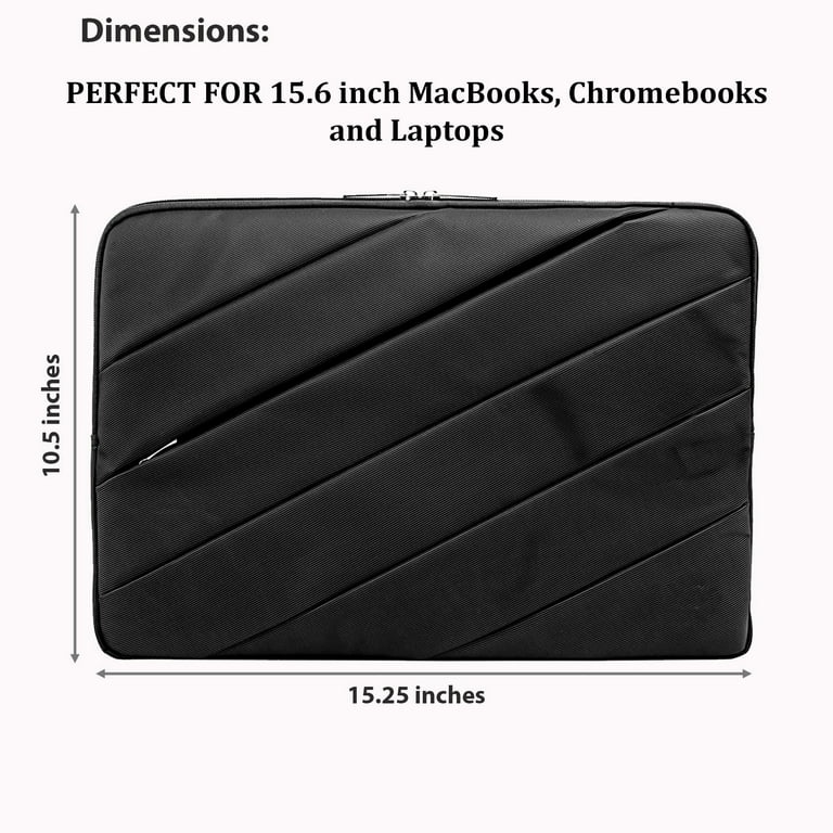 Premium 15 Inch Laptop Sleeve Bag for MacBook Pro Air Dell XPS Shockproof Protective Case for 15 Laptops Water Resistant Sleeve Cover Multi Pocket Organizer Walmart