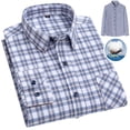 thumbnail image 4 of Hfolob Men's Shirt Mens Long Sleeve Shirt Pure Cotton Wool Plaid Casual Plus Size Mens Fashion Shirt Classic, 4 of 4