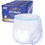 LivDry Unisex Adult Incontinence Underwear, Ultimate Comfort Absorbency (X-Large, 48-Pack)