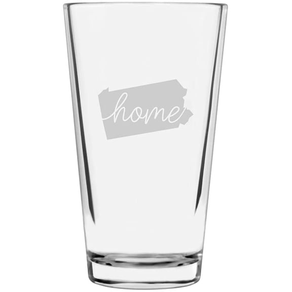 Pennsylvania Home States Etched 16oz Libbey Pint Glass