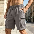 thumbnail image 2 of Cargo Shorts for Men Summer, Men's Loose Fitting Athletic Casual Pants And Sportswear Pants, Grey 3XL, 2 of 4