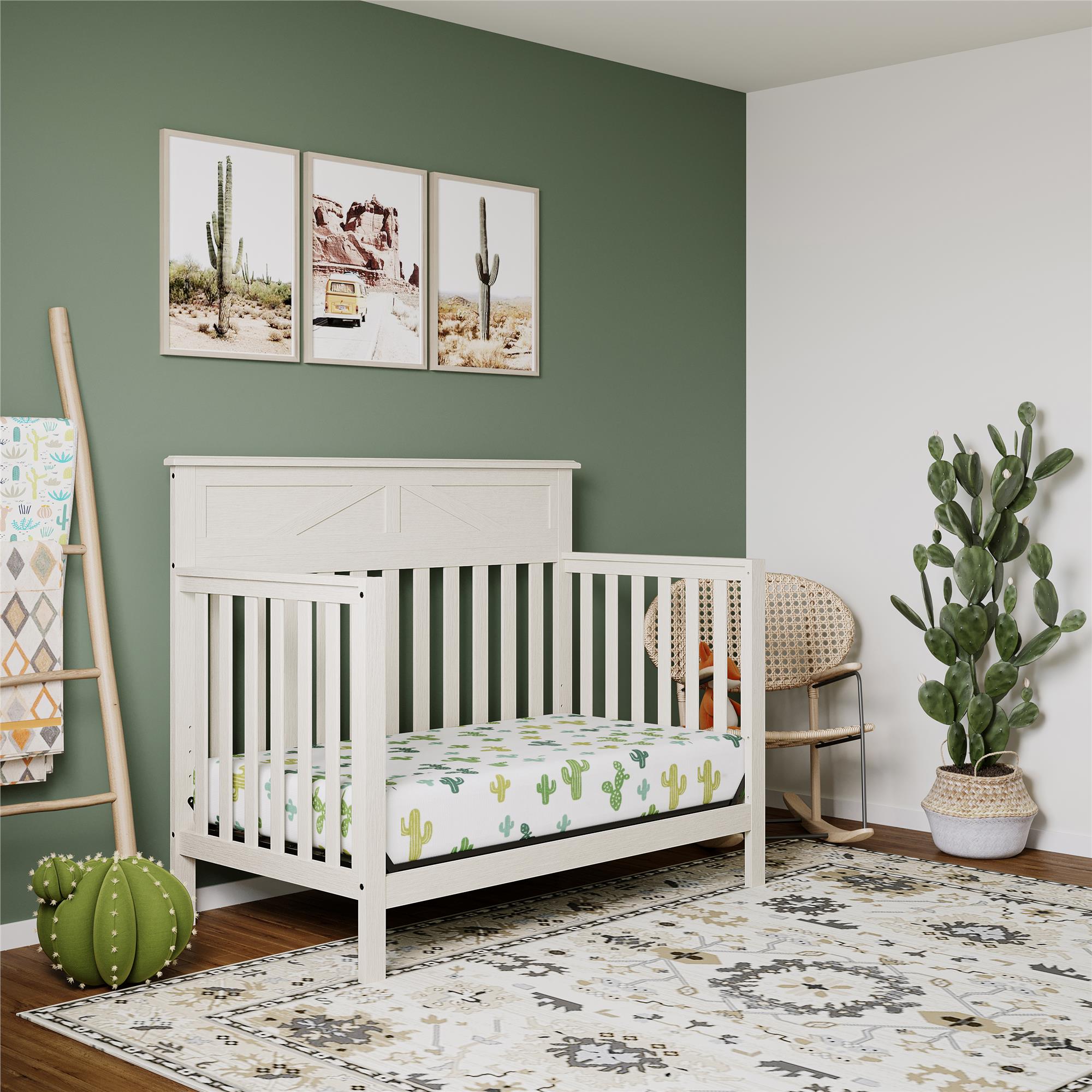 Baby Relax Hathaway 5-in-1 Convertible Wood Crib, Rustic White - image 3 of 17