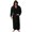 Black, variant on Men Hooded Bathrobe with Adjustable Belt Super Soft Fluffy Highly Absorbent Solid Color Pocket Design Male Bathrobe