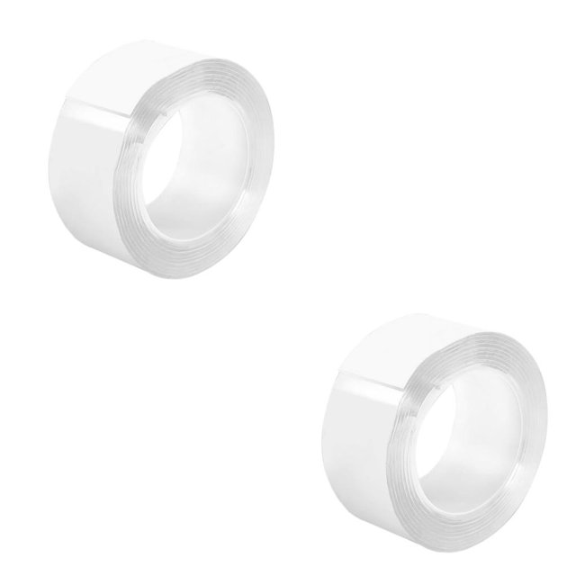 Sidaley Cinta transparente de doble cara, cinta Nano, cinta adhesiva para colgar en la pared del hogar, lavable, reutilizable, resistente al agua para transparente 30mmx1m 2piezas
