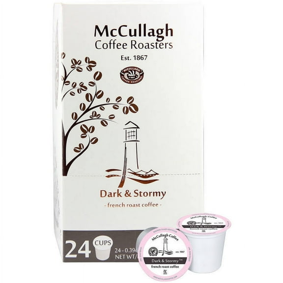McCullagh Coffee Roasters Dark & Stormy French Roast Single Serve Coffee Cups, 24 count, (Pack of 4)