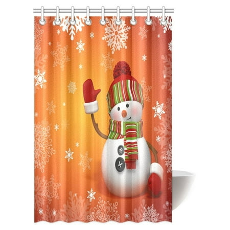 Pop Cute Christmas Shower Curtain Funny With Mittens And Hat