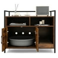 thumbnail image 4 of Infans Large Litter Box Enclosure Cat Wooden Storage Cabinet with 2 Doors Coffee, 4 of 7