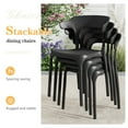 thumbnail image 5 of VECELO Stackable Patio Dining Chair Set of 4, Outdoor/Indoor Dining Chairs for Restaurant, Poolside and Garden, No Assembly, Black, 5 of 13