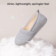 EverFoams Womens' Memory Foam Comfort Knit House Shoes Light Weight Terry Cloth Loafer Slippers with Anti-Skid Rubber