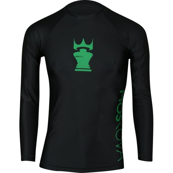 Moskova Mens Training Long Sleeve Rashguard - Black/Green