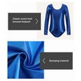 thumbnail image 6 of Xmarks Kids Girls Long Sleeve Leotard Gymnastics Ballet Dancewear for Child Dark Blue 18-24 Months, 6 of 8