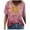 Pink, variant on Viikei Women's Plus Size Short Sleeve Print V-Neck Loose Pullover T-Shirt