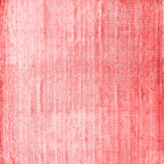 Ahgly Company Indoor Square Abstract Red Contemporary Area Rugs, 3' Square