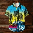 thumbnail image 4 of HomeDM Mens Hawaiian Shirt Summer Beach Short Sleeve Floral Button Down Vacation Tops Tropical Shirt M-3XL, 4 of 9