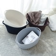 thumbnail image 2 of PiccoCasa Cotton Rope Storage Bins Baskets with Handles for Shelves, Oval, Brown, 2 of 6