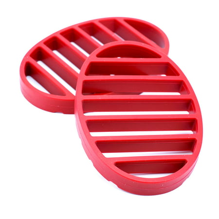 Oval Roasting Rack, Nonstick Silicone Roasting Rack For Turkey - Red(pack Of (The Best Turkey Brine For Roasting)
