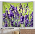 thumbnail image 2 of Tapicería de pared con flores de lavanda, microtela, 150 x 150 cm, 2 of 2