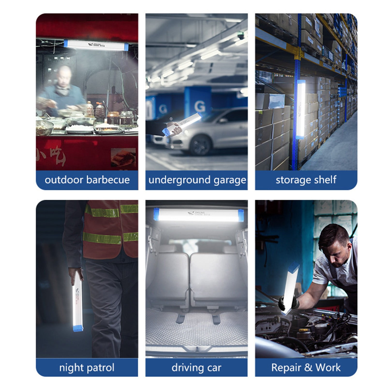 Meitianfacai LED Emergency Lights Rechargeable Light LED Tube Magnetic Light 3 Levels Dimming Camping Lantern USB Rechargeable Portable Lights