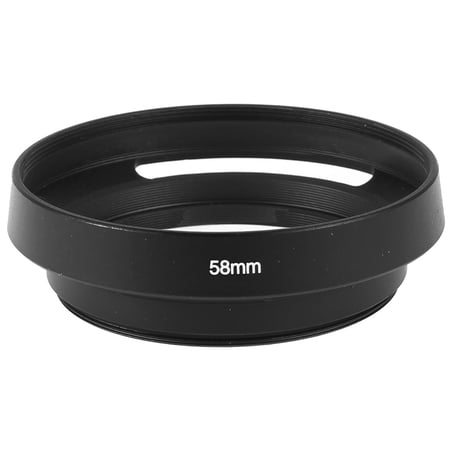 58mm Thread Aluminum Screw In Mounting Vented Lens Hood Cover Shade Replacement