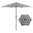 thumbnail image 2 of Patiokingdom 9 ft Outdoor Patio Umbrella with Crank Lift, Blue Stripes , Fade-Resistant Market Umbrella for Garden, Deck, Poolside, 2 of 5