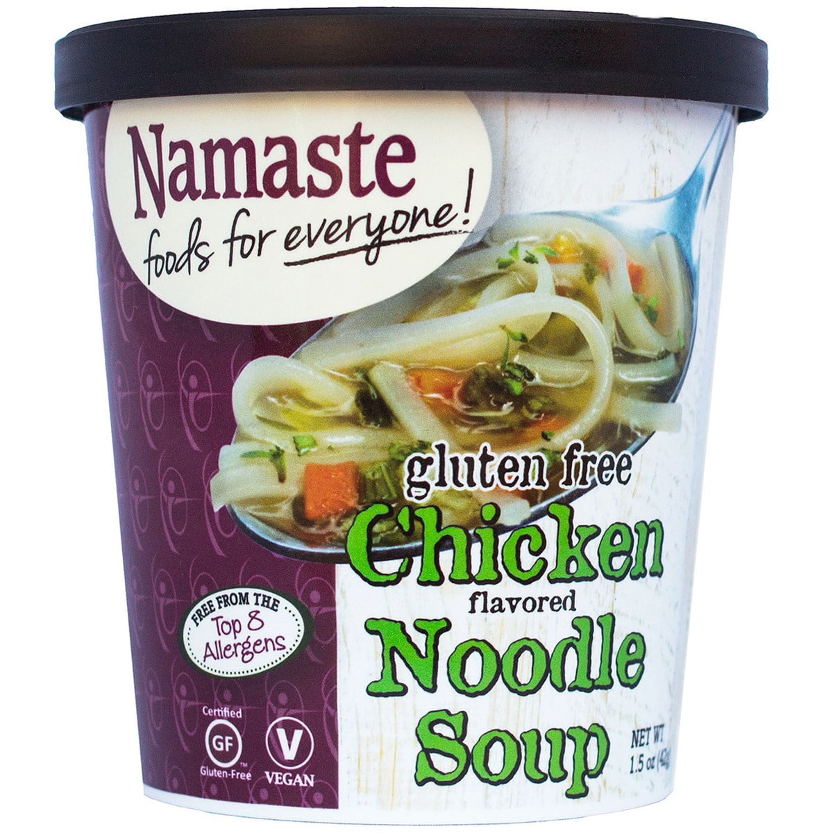 Namaste Foods Gluten Free Vegan Chicken Noodle Soup, 1.5 oz Cup