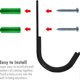 thumbnail image 1 of Ganchos para rifles y escopetas, 2 unidades, para colgar en la pared, de metal, con forma de J, 1 of 4