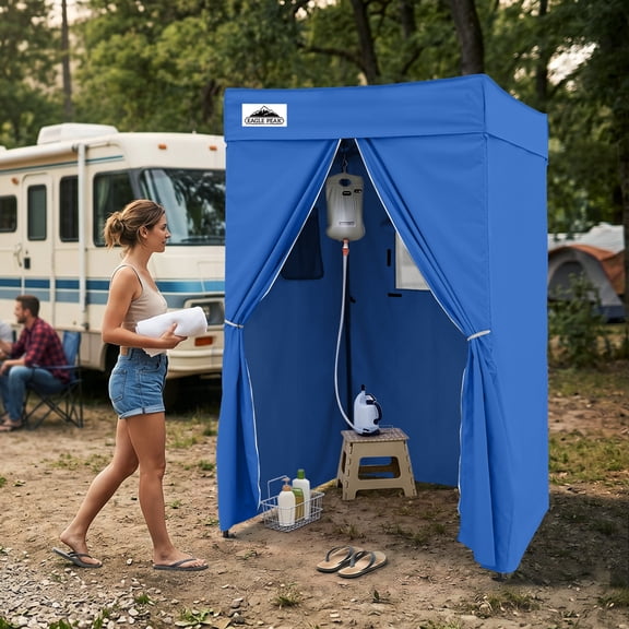 EAGLE PEAK Flex Compact 4x4 Pop-up Canopy Privacy Dressing Room,Blue