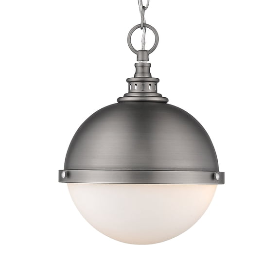 Z-Lite Peyton 2 Light Etched Opal Glass Steel Mini Pendant in Antique Nickel