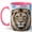 Pink, variant on White Lion Coffee Mug, Blue Eye Wildlife Mug, Ceramic 11 oz