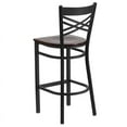 thumbnail image 4 of Flash Furniture HERCULES Series Black ''X'' Back Metal Restaurant Barstool - Walnut Wood Seat, 4 of 7