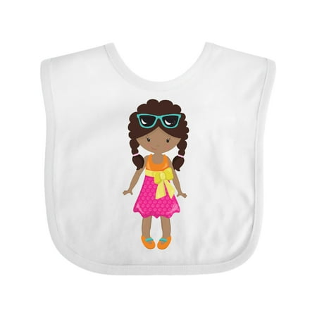 

Inktastic African American Girl Fashion Girl Pink Skirt Gift Baby Girl Bib