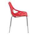 thumbnail image 4 of LeisureMod Modern Asbury Dining Side Chair With Chromed Legs in Red Set of 2, 4 of 7